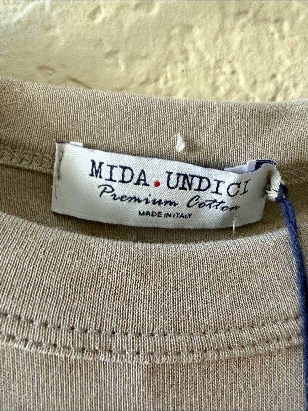 Mida Undici Men's Short Sleeve Crewneck T-Shirt Cotton Gray Stoneware Sz M Italy - Picture 2 of 9